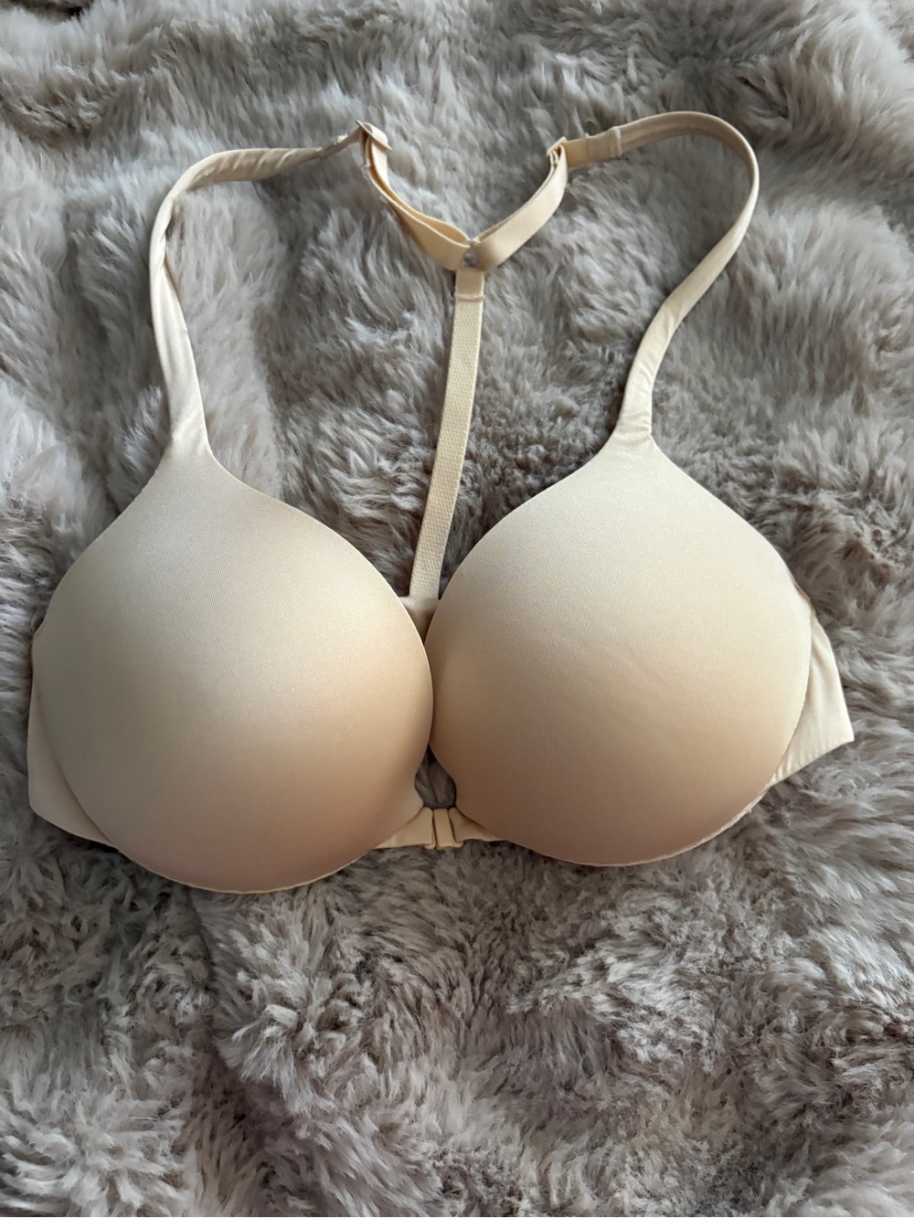 Skims 32B racerback light push up front closure nude bra